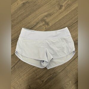 Speed Up Low-Rise Lined Short 2.5” in “Pastel Blue”